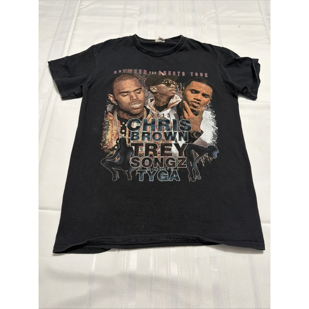 Chris Brown Trey Songz Tyga Between The Sheets Tour 2015 T-Shirt Black Small